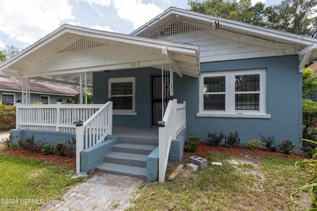 bungalow with covered porch