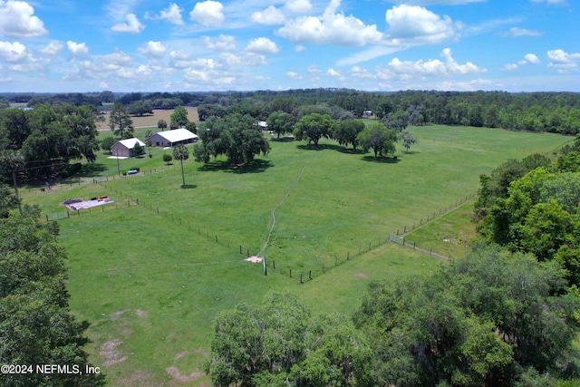 drone / aerial view featuring a rural view