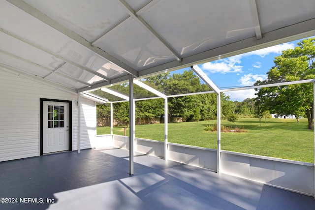 view of patio / terrace with glass enclosure