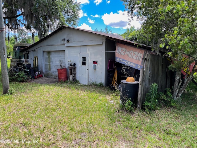 garage with driveway