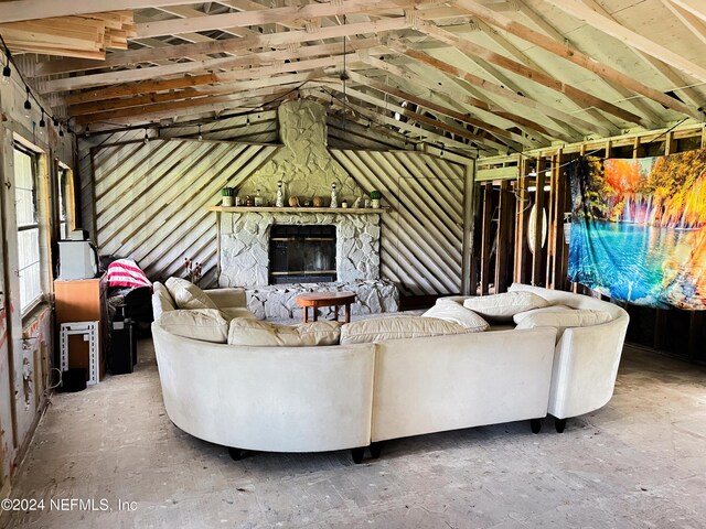 unfurnished living room featuring a fireplace