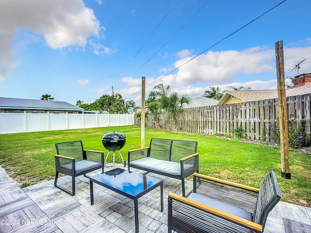 view of patio featuring outdoor lounge area