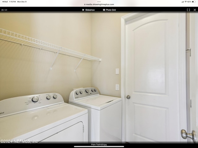 laundry area featuring washer and dryer