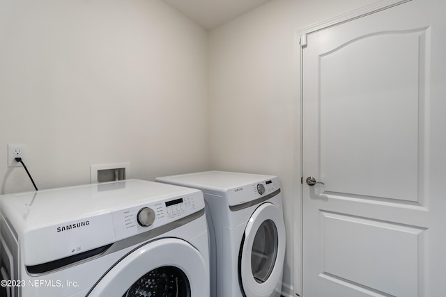 laundry area featuring washer and dryer