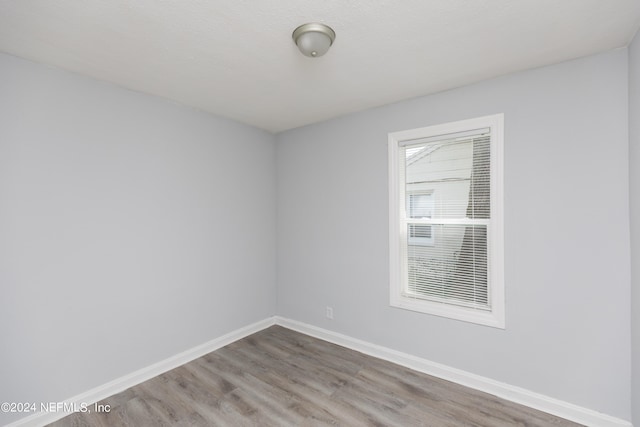 spare room featuring wood-type flooring