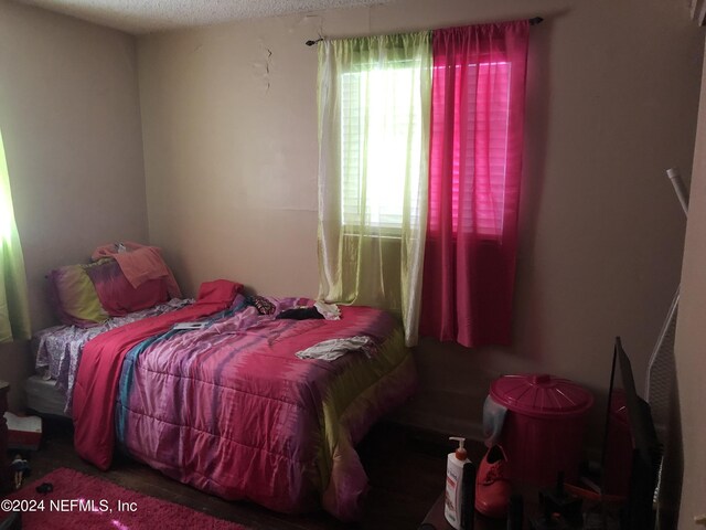 bedroom with a textured ceiling