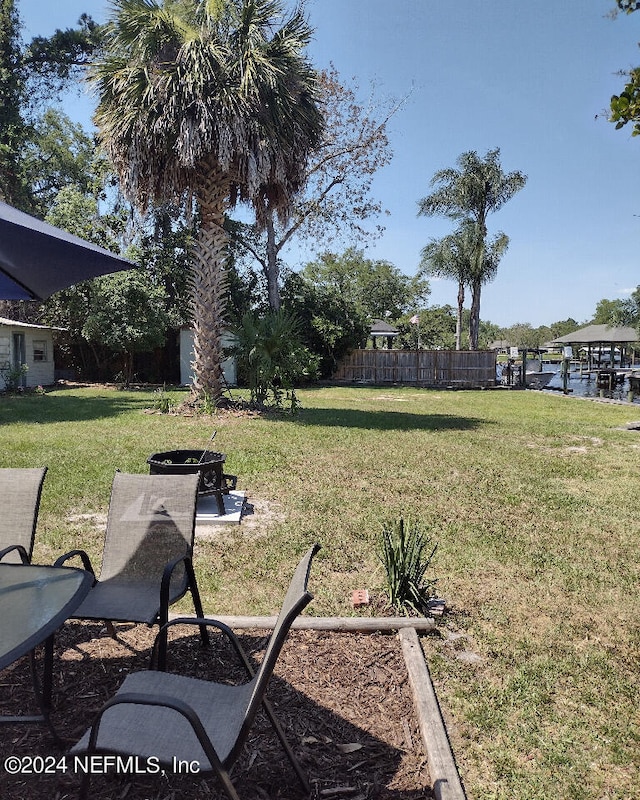 view of yard with fence