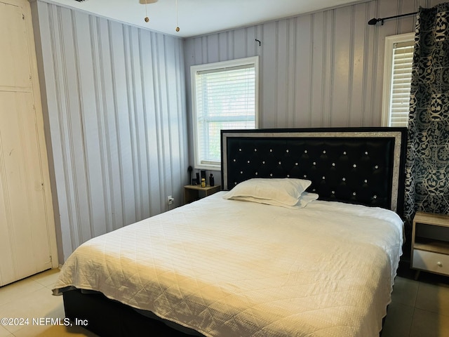 view of tiled bedroom