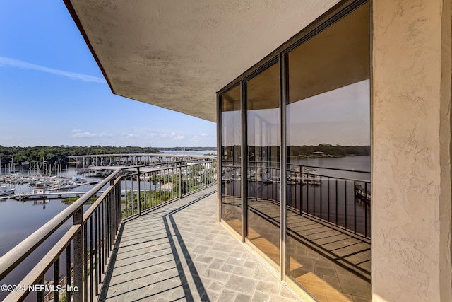 balcony with a water view