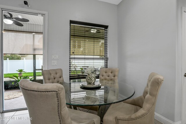 view of tiled dining space