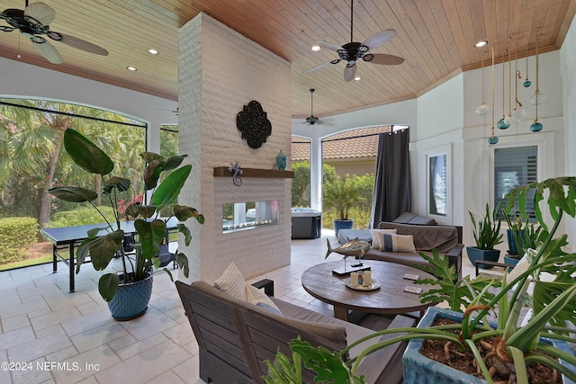 view of patio / terrace featuring outdoor lounge area and ceiling fan