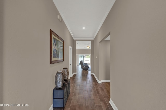 corridor with ornamental molding