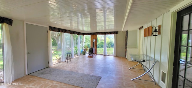 view of unfurnished sunroom