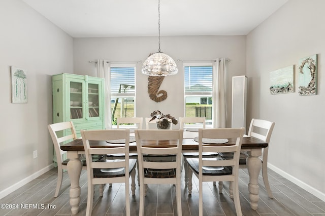 dining room featuring dark hardwood / wood-style flooring