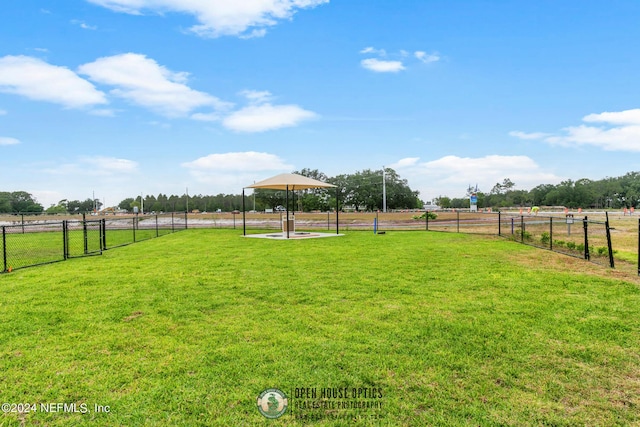 view of yard with a rural view