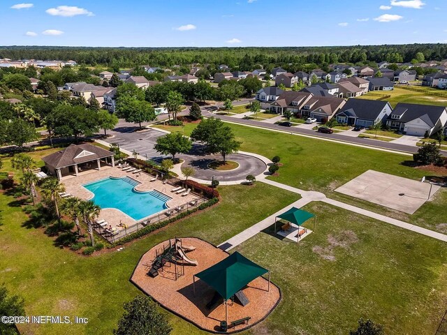 birds eye view of property featuring a residential view