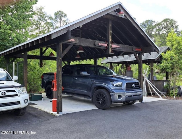 view of car parking featuring a carport