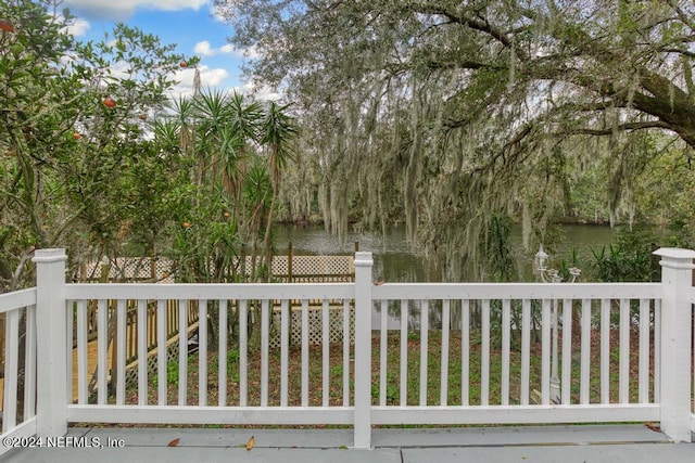 exterior space featuring a water view