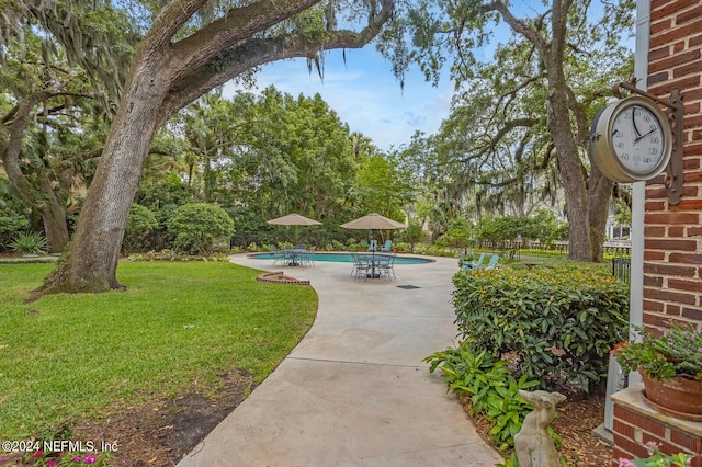 view of yard with a patio