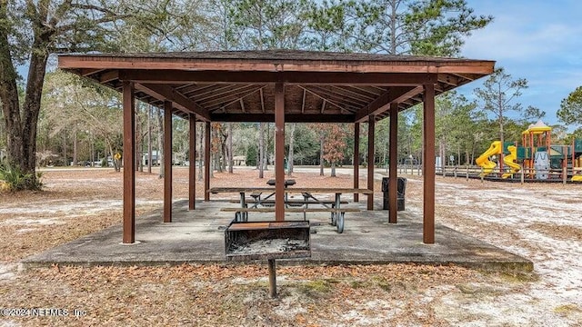 view of property's community featuring a playground