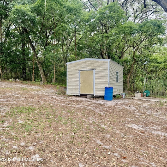 view of shed