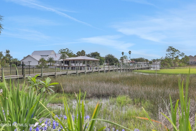 water view with a gazebo