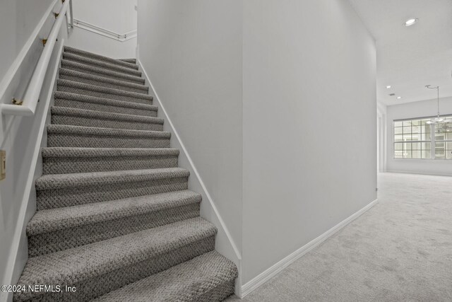 stairs with carpet floors