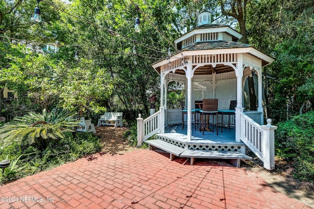 view of patio with a gazebo