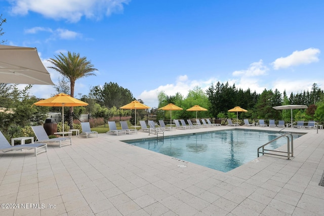 view of pool with a patio area