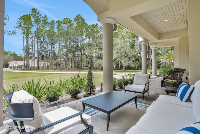 view of patio / terrace with an outdoor living space