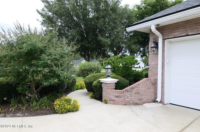 view of garage