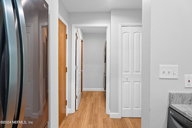 hall featuring light wood-type flooring