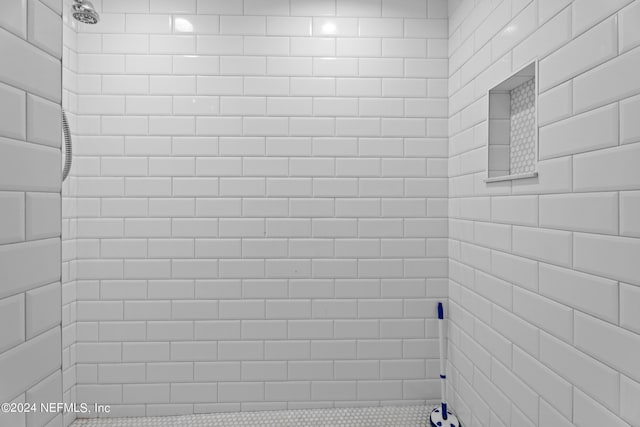 interior details featuring tiled shower