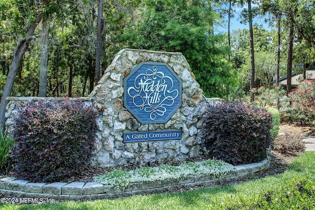 view of community sign