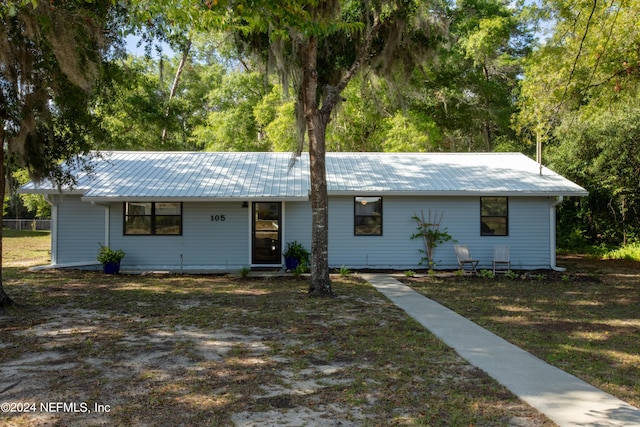 view of single story home