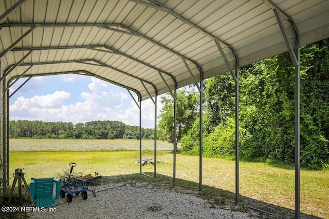 exterior space featuring a carport