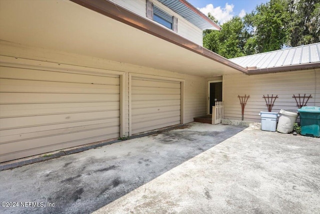 view of garage