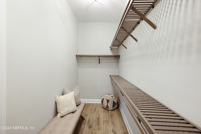 walk in closet featuring light wood-type flooring