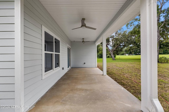 view of patio / terrace with ceiling fan