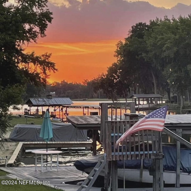 dock area featuring boat lift