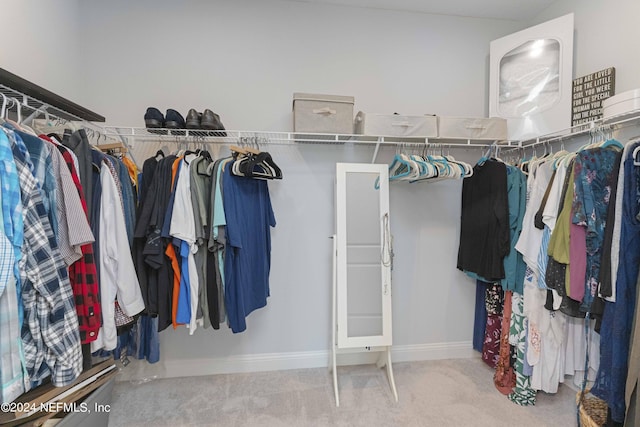 spacious closet featuring carpet floors