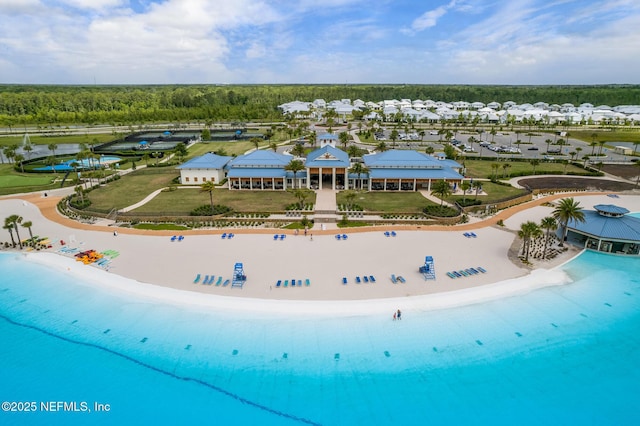 aerial view with a beach view