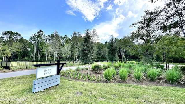 view of community featuring a yard