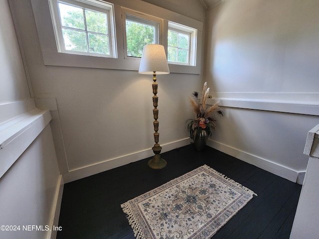 interior space with hardwood / wood-style flooring