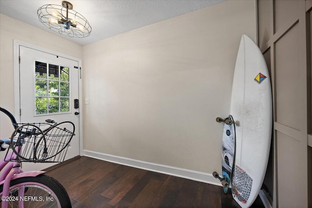 entryway with dark wood-type flooring