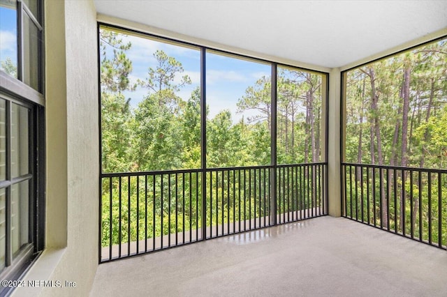 view of unfurnished sunroom