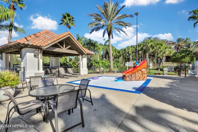 view of patio with a gazebo