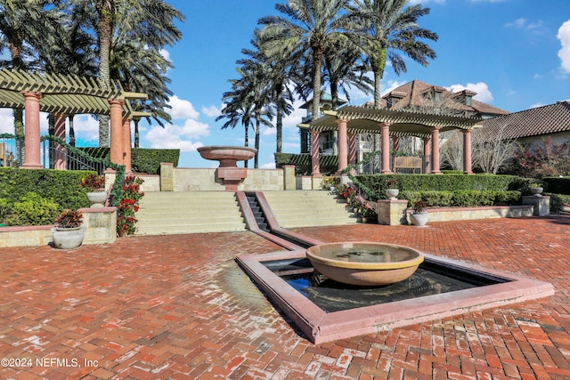 view of patio with a pergola