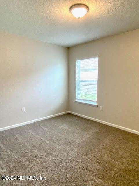 carpeted spare room featuring a textured ceiling