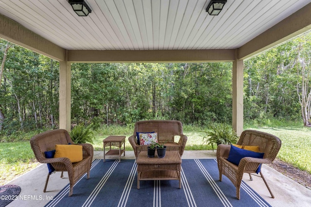 view of patio with an outdoor living space